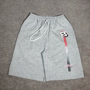 Vintage Dale Earnhardt Jr Shorts Mens L Gray Knit Cotton Logo Nascar Chase